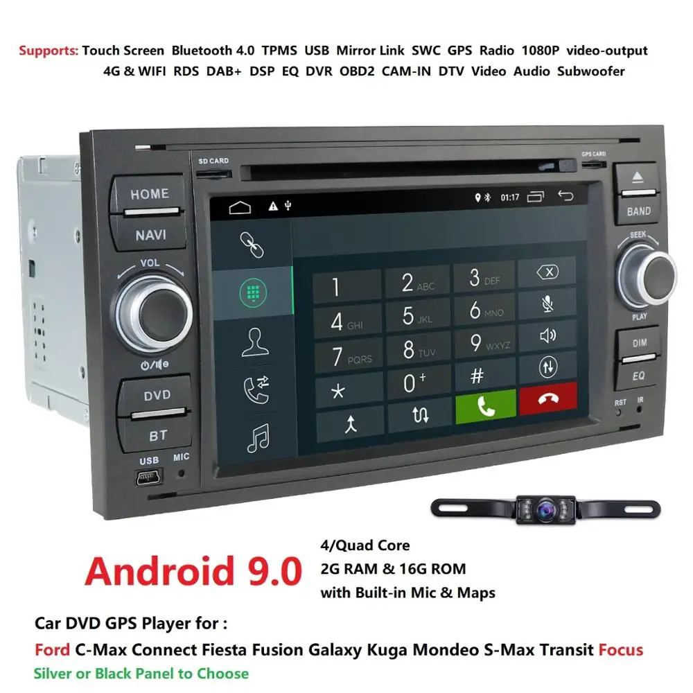 Hizpo 2Din Android 9 0 стерео автомобиль DVD Play для FORD FOUCS Mondeo S max smax Kuga c gps умное радио видео