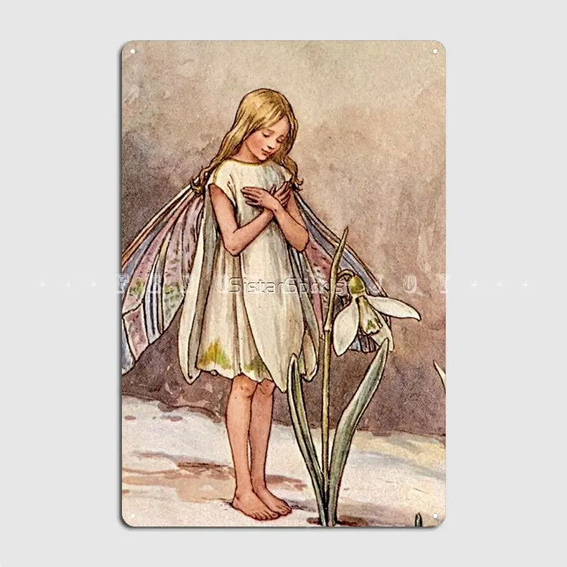 

The Snowdrop Fairy By Cicely Mary Barker Poster Metal Plaque Club Party Club Bar Personalized Plaques Tin Sign Posters