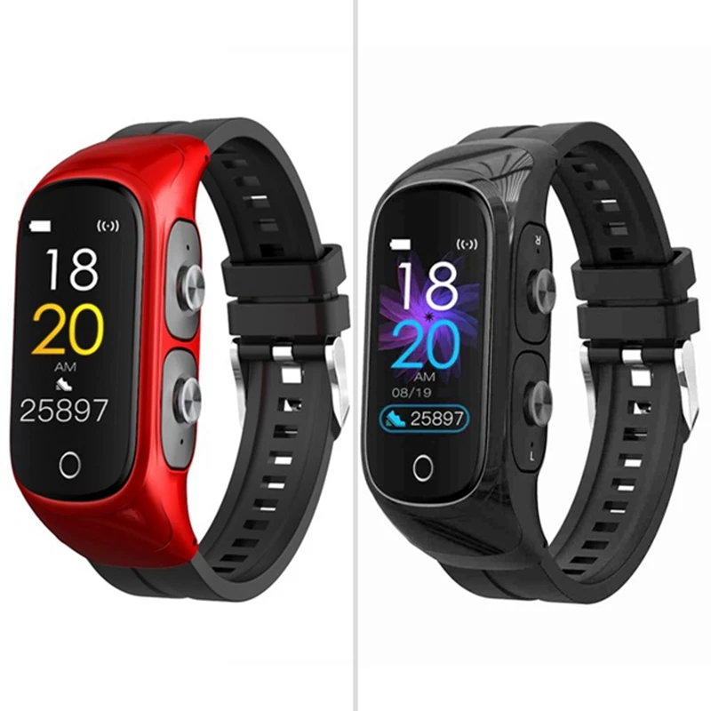 N8 умные часы Беспроводная Bluetooth-гарнитура 2 в 1 Многофункциональный Браслет