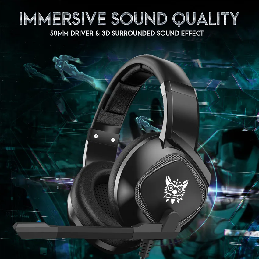 ONIKUMA K19 3 5 мм игровой Heaset PS4 PC Gamer стерео наушники с микрофоном/светодиодный