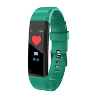 2021 newest amazon hot sale color screen smart sport bracelet 115plus for android ios fit bit smart bracelet
