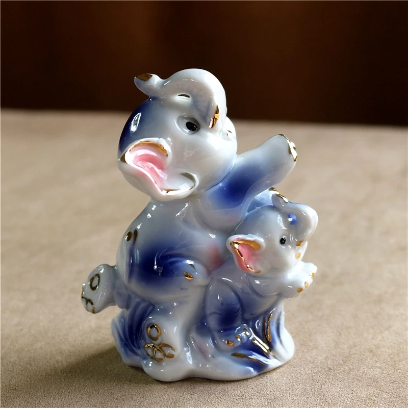 Забавная керамическая статуя папы слона фарфоровая детская фигурка подарок