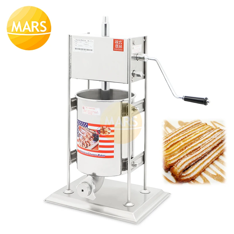 

10L Stainless Steel Manual Churros Making Machine Churro Extruder Commercial 5L/7L/10/12L Spanish Churrera Latin Fruit Maker