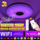 240 Вт WiFi современный RGB светодиодный потолочный светильник домашний свет приложение bluetooth музыкальсветильник лампа для спальни умный потолочный светильник с пультом дистанционного управления