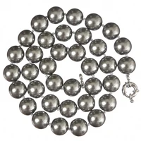 factory direct sales gray round shell fashion simulated pearl charms 10mm beads diy woman necklace jewelry making 18 inch my4171
