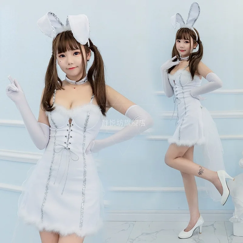 Женский костюм для косплея сексуальный Банни девочек танцев Хэллоуина вечерние