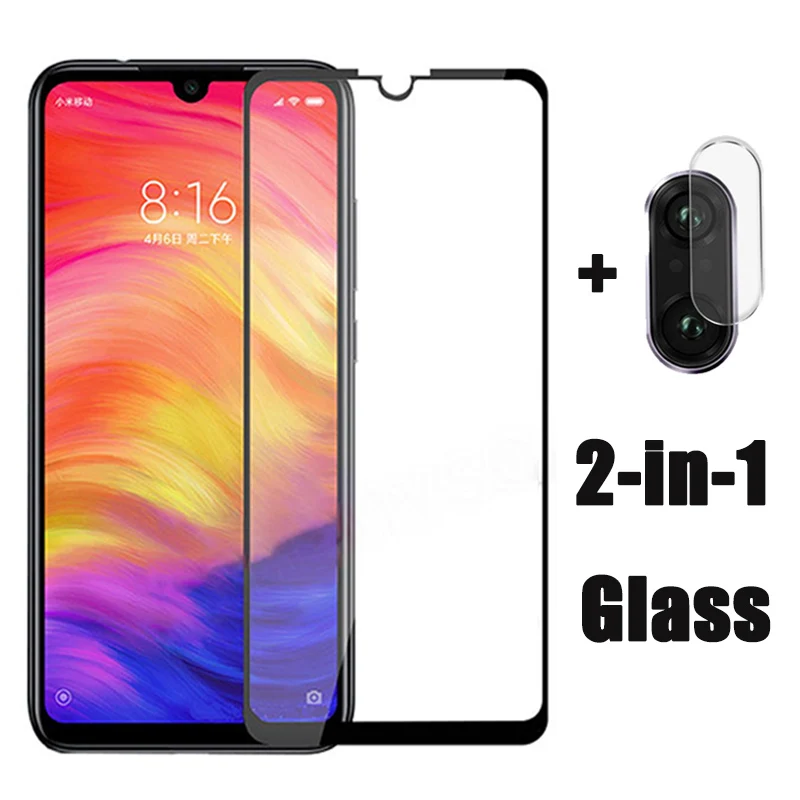 2 в 1 Защитное стекло для Redmi Note 7 Защита объектива камеры закаленное Xiaomi note note7 xiomi