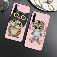 baby cute owl animal phone case for xiaomi redmi note 7 8 9 t s 10 a pro lite funda shell coque cover