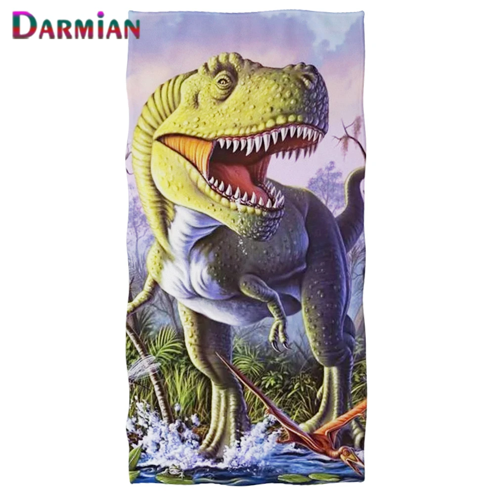 Банное полотенце DARMIAN с рисунком динозавра для детей и взрослых |