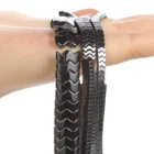 Бусины Из Натурального Гематита черного цвета выпуклые W-образные волнистые бусины россыпью разделители аксессуары для браслетов DIY