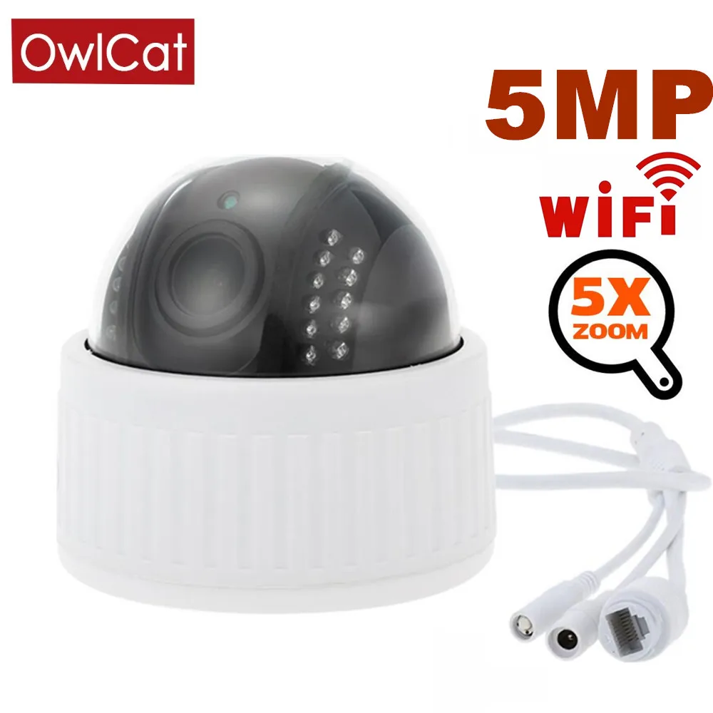 OwlCat домашняя беспроводная ip-камера безопасности PTZ 2MP 5MP Встроенный микрофон аудио мониторинг 5x зум ночное видение Wi-Fi камера видеонаблюдения ИК ONVIF
