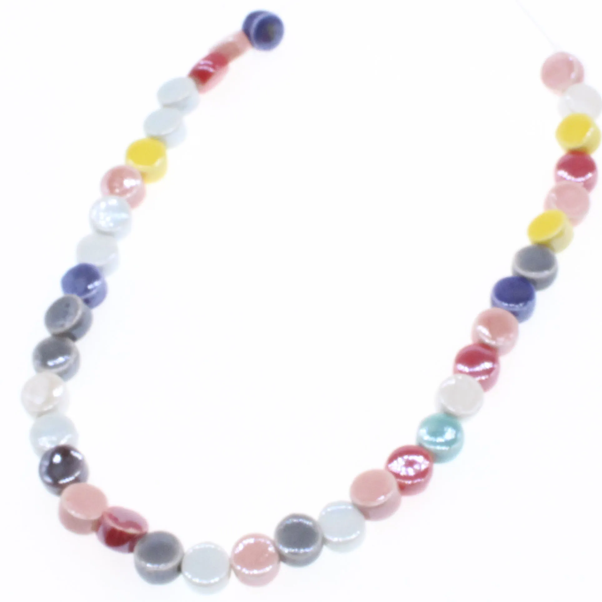 

CHONGAI Color mixing Ceramic Oblate Beads For DIY Bracelet Necklace Accessories 8mm