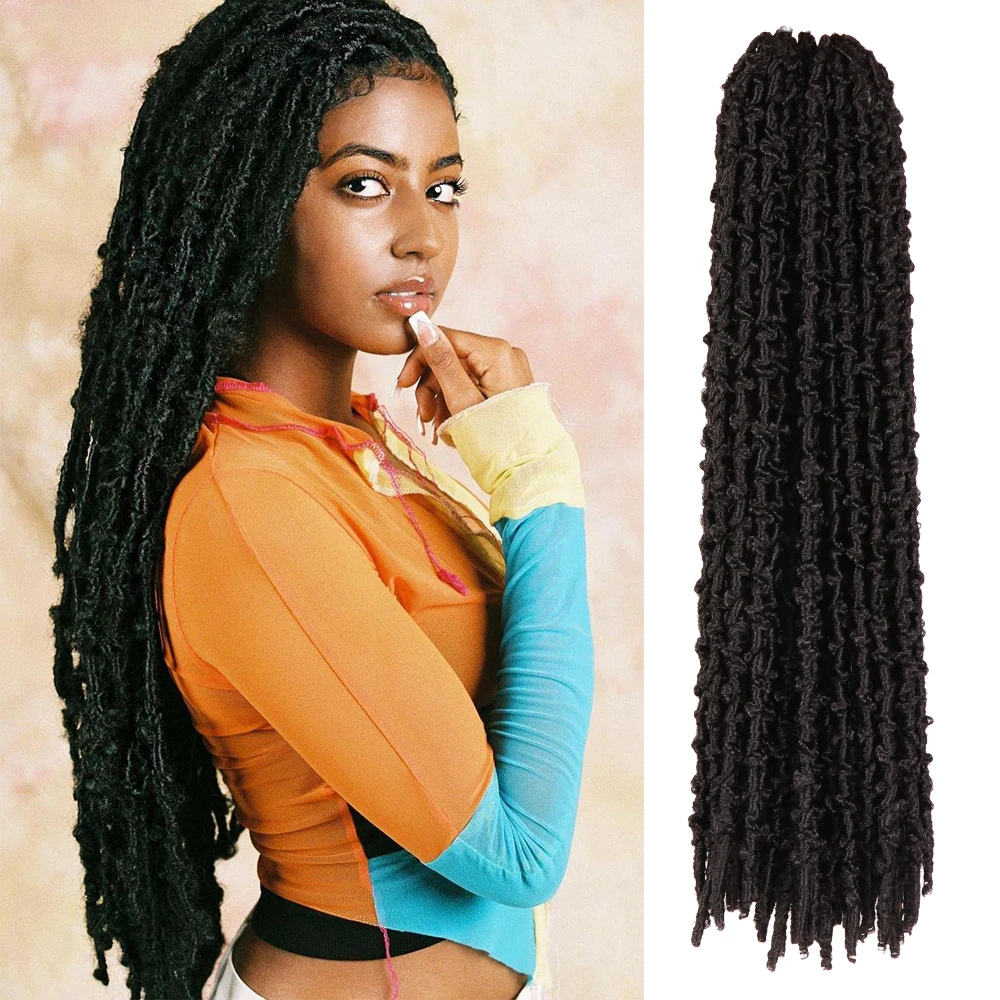 

Hair Nest 18' Butterfly Locs Crochet Hair Butterfly Locs Crochet Braids Soft Natural Pre Looped Long Distressed Faux Locs Hair