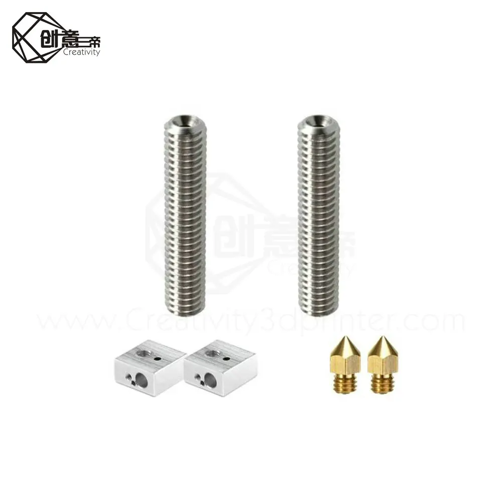 Anet A8 A6 2 шт. 1 75 мм PTFE ГОРЛОВАЯ трубка + 0 4 Экструдер сопло печатные головки M6