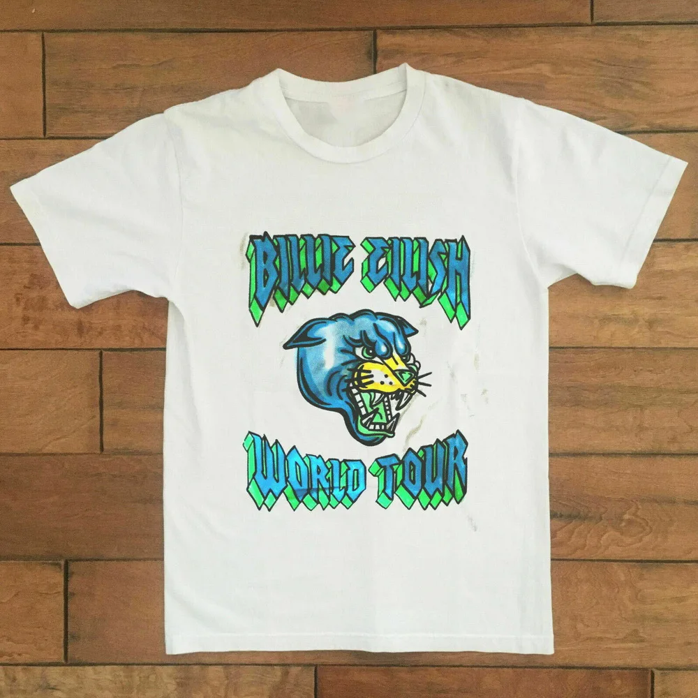 Новая футболка Billie Eilish WORLD TOUR Bulldog 2019 Репринт ограниченная серия высокое качество|