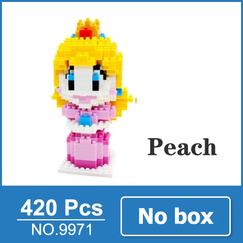Peach no box LOZ Mario Bros игрушечная фигурка модель Луиджи, Марио, Йоши строительные блоки японская игра аниматор игрушка для детей 9+ Подарочные игрушки - Цвет: Peach no box