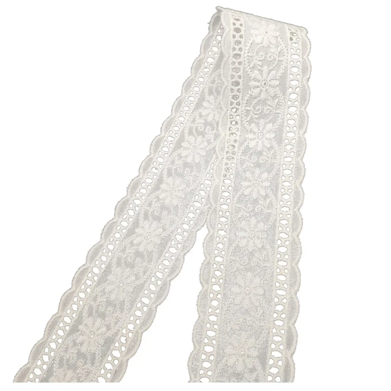 5 м/лот 45 мм бежевая ажурная кружевная лента с вышивкой в виде подсолнуха для