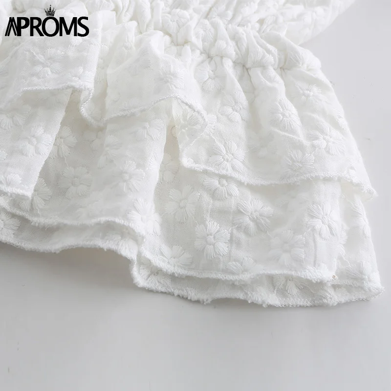 Женская белая футболка с оборками Aproms элегантная шифоновая укороченная