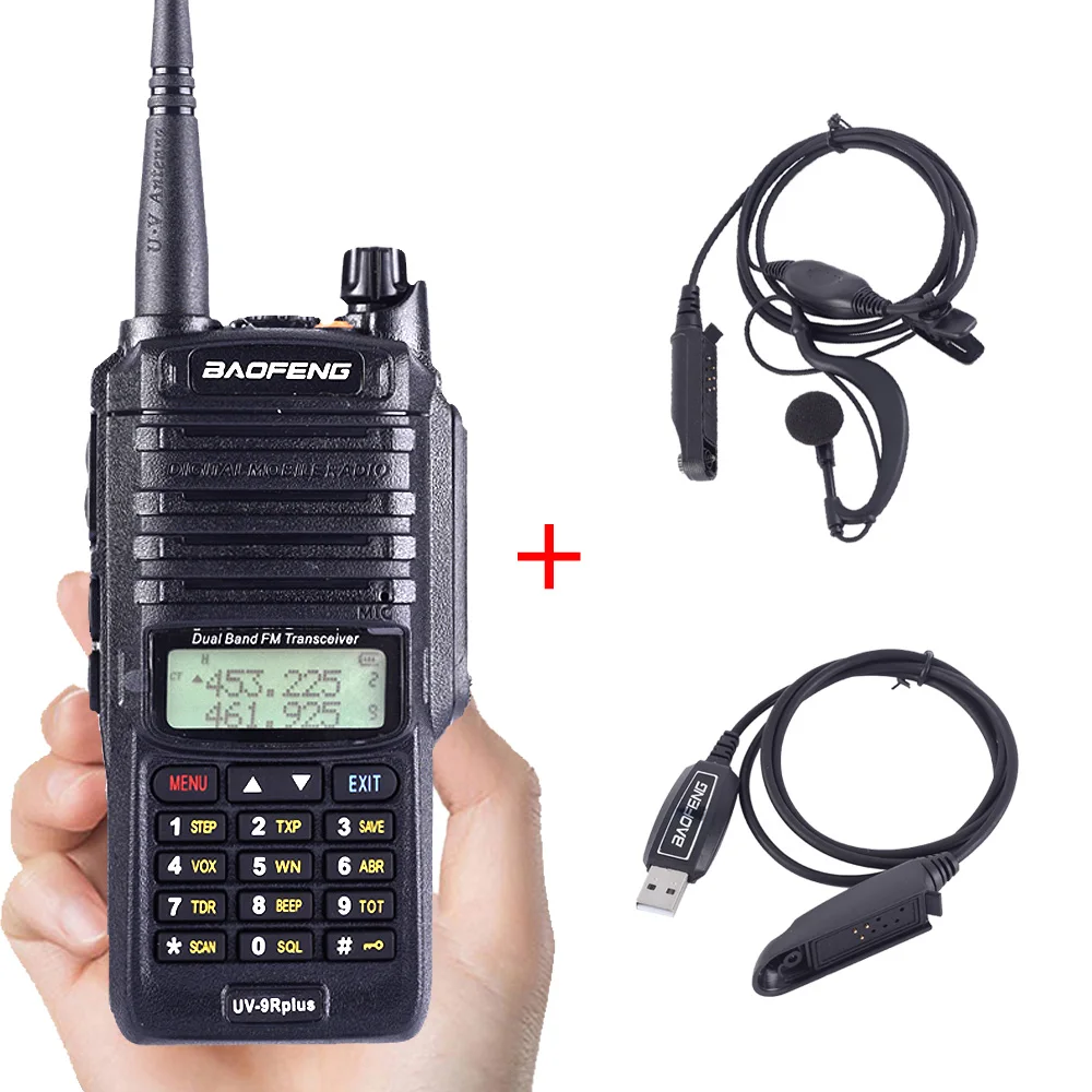 UV-9RP-Earp-cable Baofeng UV-9R plus высокая мощность обновление водонепроницаемый IP67 walkie talkie 10 Вт для двухсторонней радиосвязи дальность 10 км 4500 мАч UV 9R plus - Цвет: UV-9RP-Earp-cable