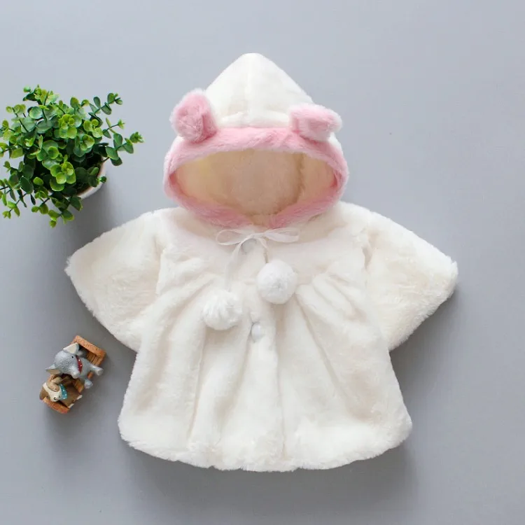 Newborn Baby Girls Jacket Autumn Winter Warm Outerwear Coats Stylish Soft Solid Color Coat Pink |