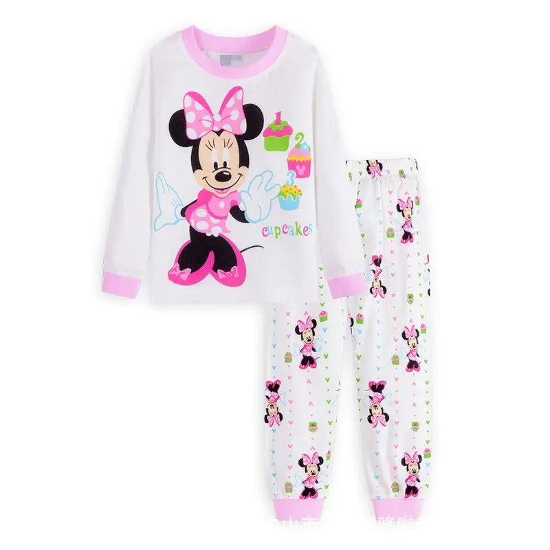 color at picture Детские пижамы, комплекты одежды из хлопка, новые детские пижамы с рисунками для девочек, пижамы, домашняя одежда на осень и зиму - Цвет: color at picture