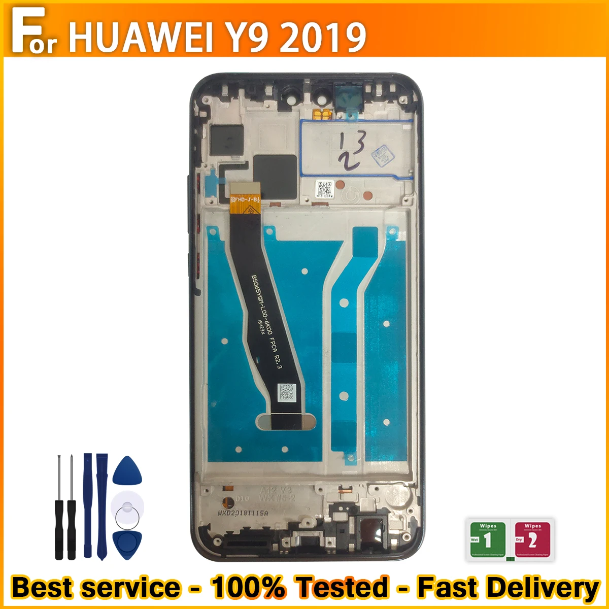 ЖК-дисплей для Huawei Y9 2019 внешний дисплей сенсорный экран дигитайзер с рамкой тест