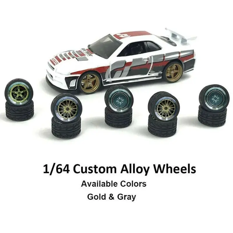 

New 1:64 Model Modified Tire Diecasts Alloy Wheel Tire Rubber Toy Vehicles General Model Of Car Change Accessories Children Gift