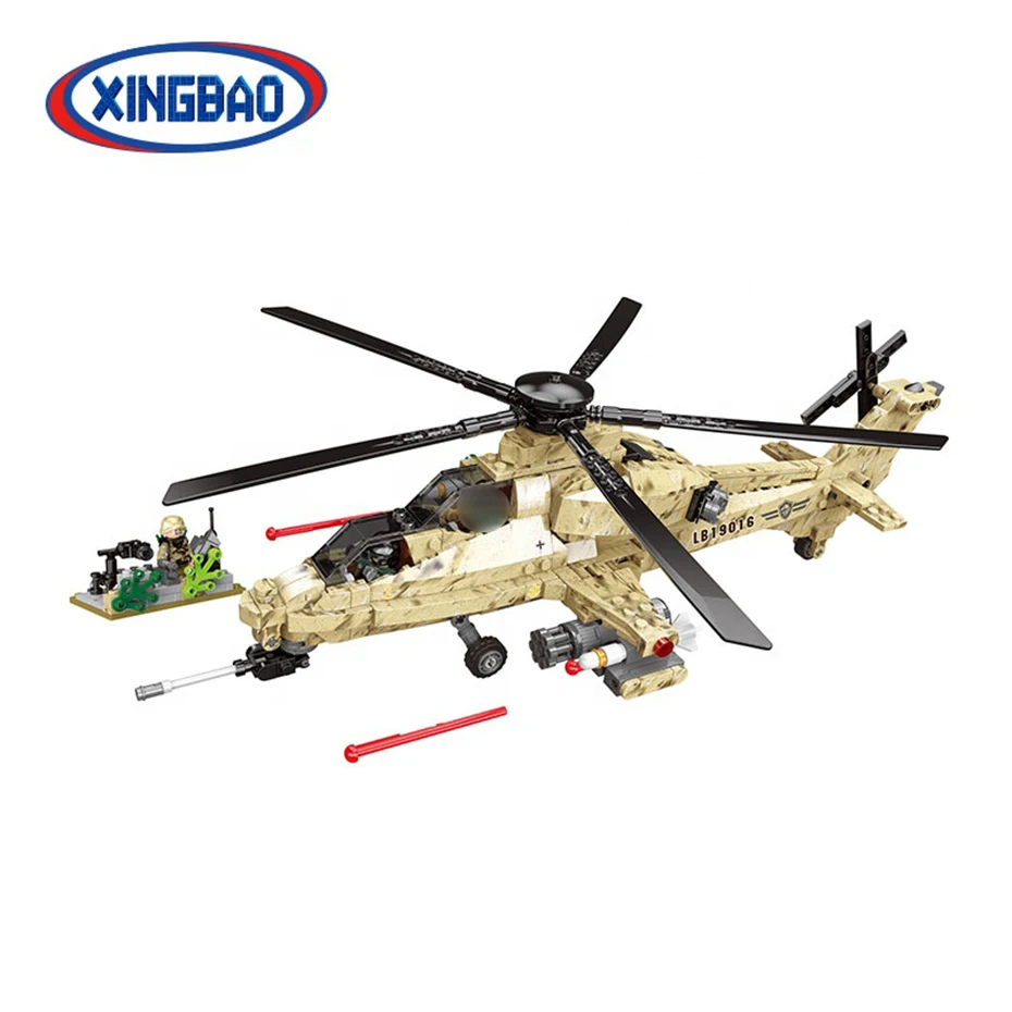 

XINGBAO 06025 Military Army Series World War 2 The WZ10 Helicopter Set Building Blocks Bricks Christmas Gifts Juguete Boy Gifts