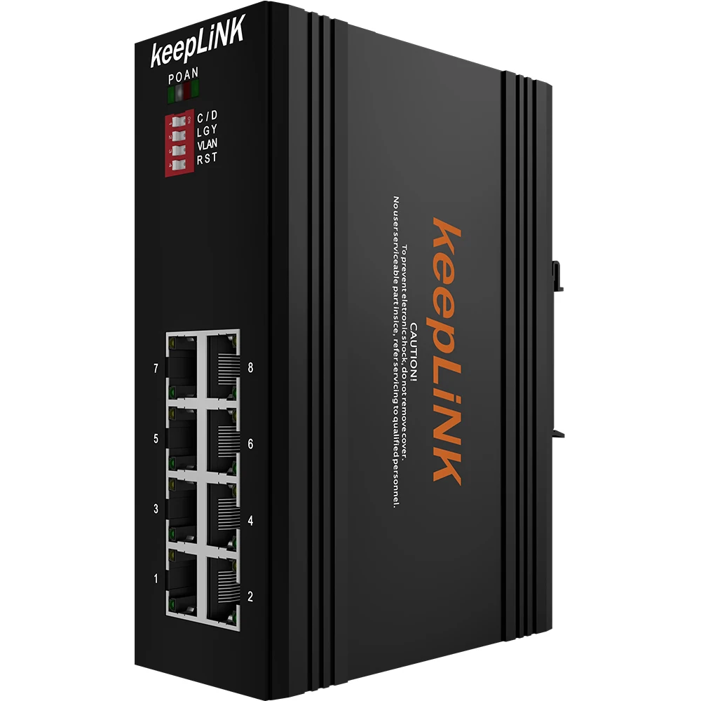8 портовый промышленный сетевой коммутатор для быстрой локальной сети