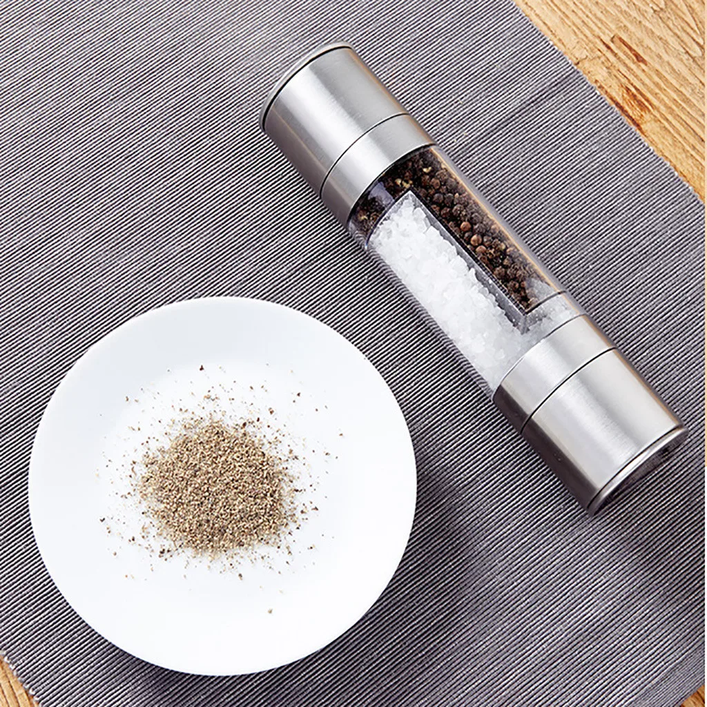 Saingace pepper Shaker Creative Stainless Steel Manual Salt & Pepper Mill Herb Spice Grinder Kitchen Tools press shredder 2020 | Дом и сад
