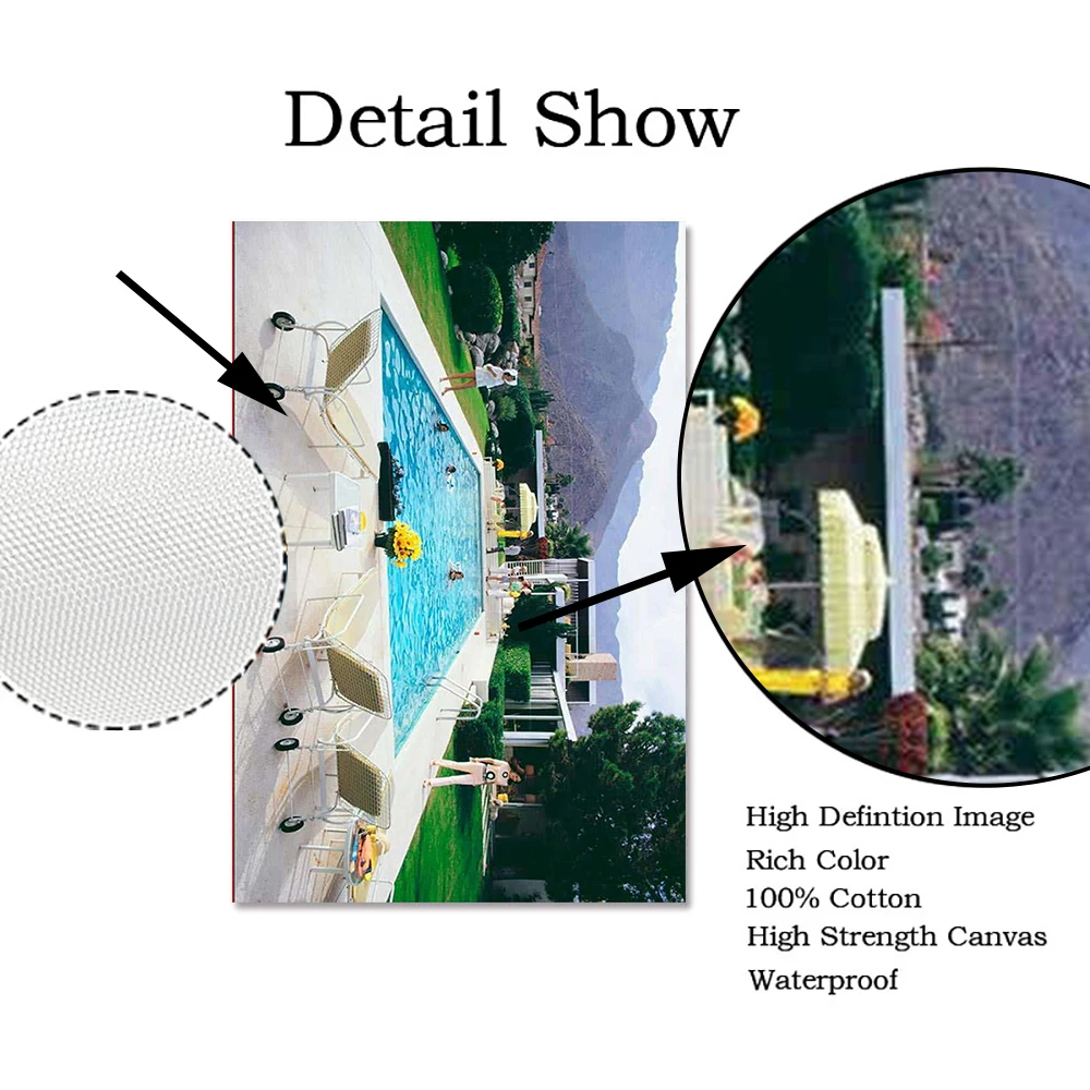 Постер Vintage Desert House Party Poolside Glamour для декорирования стен в гостиной дома.