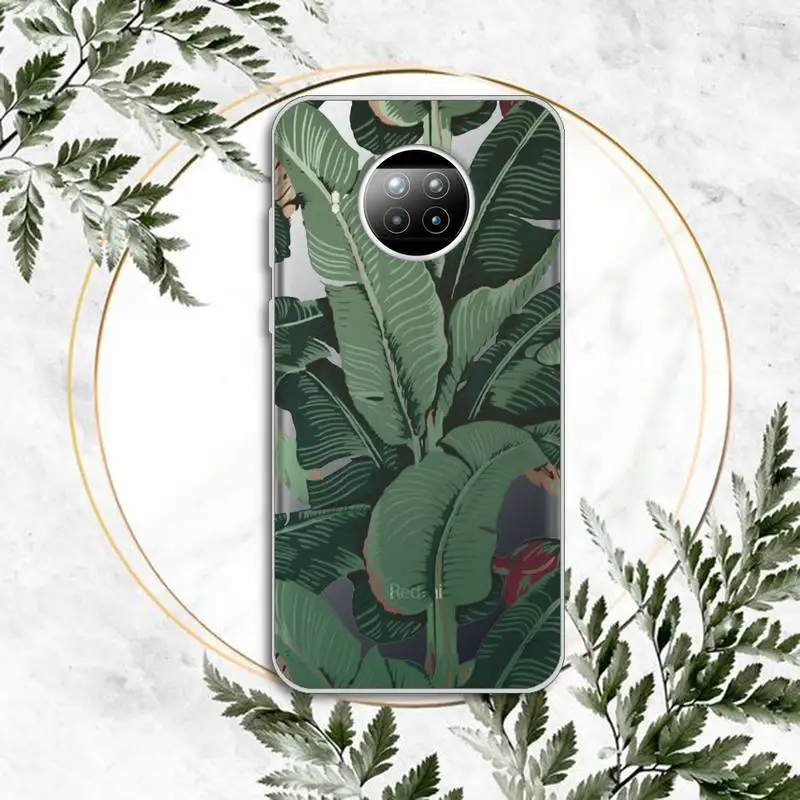 

Banana leaf art catonn Phone Case Transparent for Xiaomi Redmi note 10 t 8 9 pro lite 11