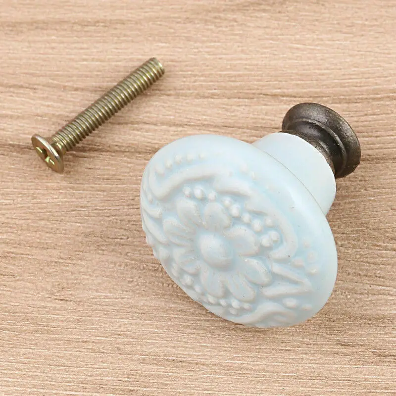 Набор из одной винтажной керамической дверной ручки для шкафа ящика гардероба