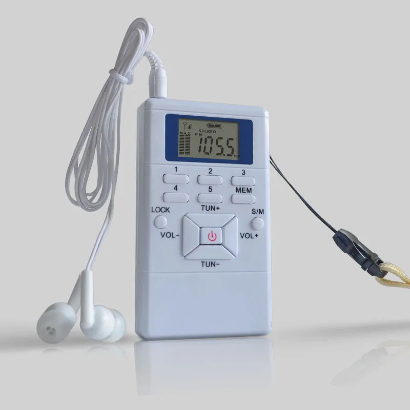 

Mini Radio Tuner Portable FM/Shortwave Radio REC External Antenna Digital Signal Wireless Receiver Player With Stereo Earphone