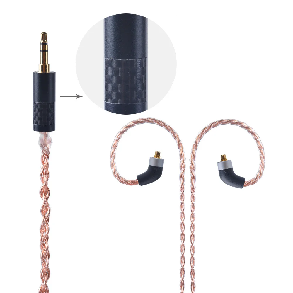 OFHC 24 AWG 6N высокой чистоты Медь кабель 2,5/3,5/4,4 мм балансный кабель с MMCX/2PIN/QDC для BL-03 BLON ZS10 PRO ZSX C12 BA5