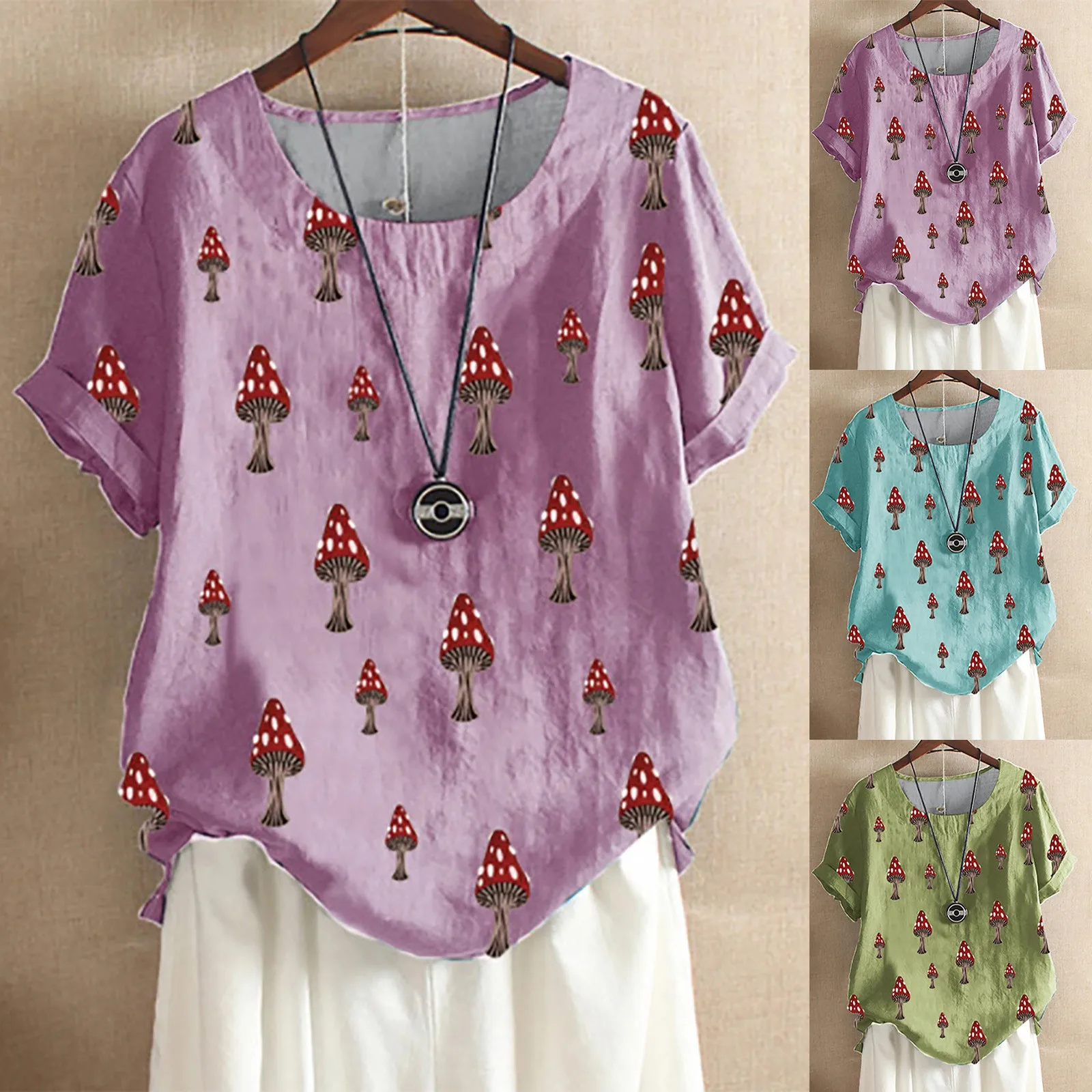 

T-shirt For Women Crewneck PrintingDailyLoose Blouses Tops