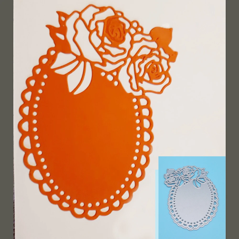 

Metal cut lace image frames Roses die template for DIY decor for scrapbook DIY of relief paper card cutting dies