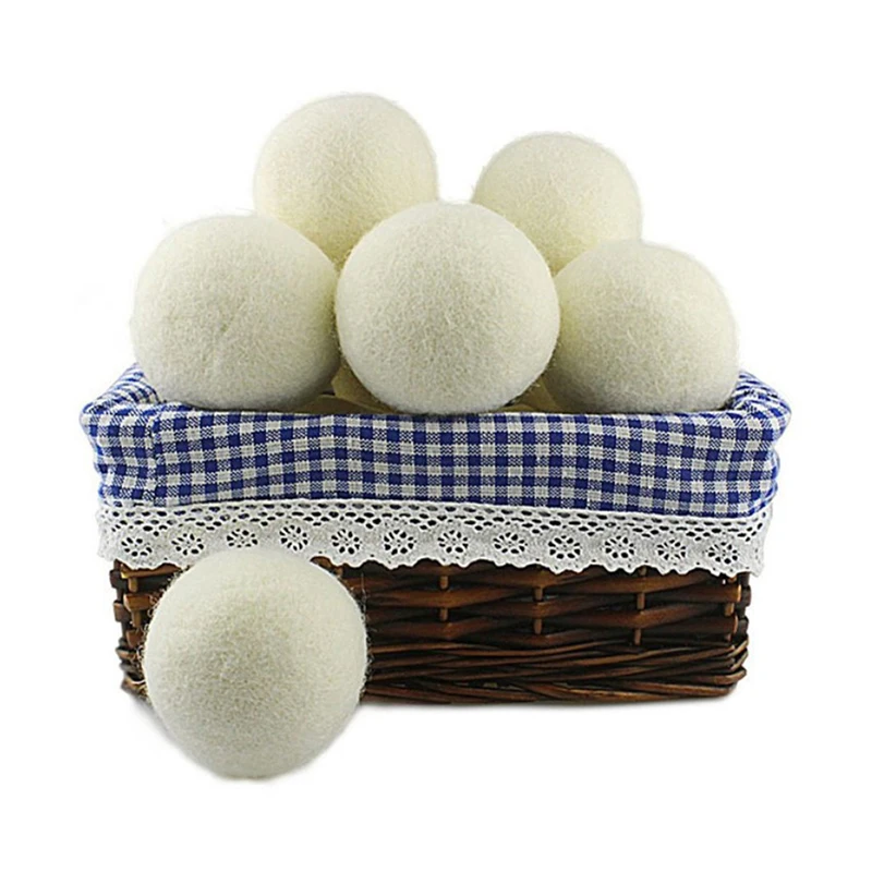 

5Pcs 6CM Reusable Wool Dryer Balls Organic Wool Natural Laundry Fabric Softener Premium