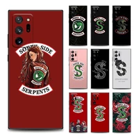 riverdale south side serpents phone case for samsung m01 11 12 21 31 s 32 42 51 22 41 52 62 note 8 9 10 plus 20 soft silicone