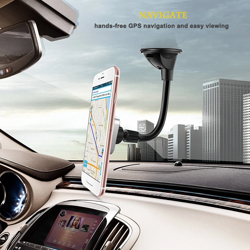 Universal Magnetic Car Phone Holder Long Arm Car Dashboard Phone Stand Strong Magnet Car Cellphone Holder For iPhone 8 X/7 plus