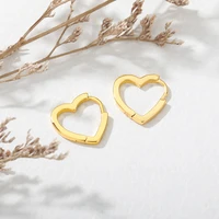 heart hoop earrings for women stainless steel gold color circle hoops earrings 2022 trend jewelry valentines day gift femme
