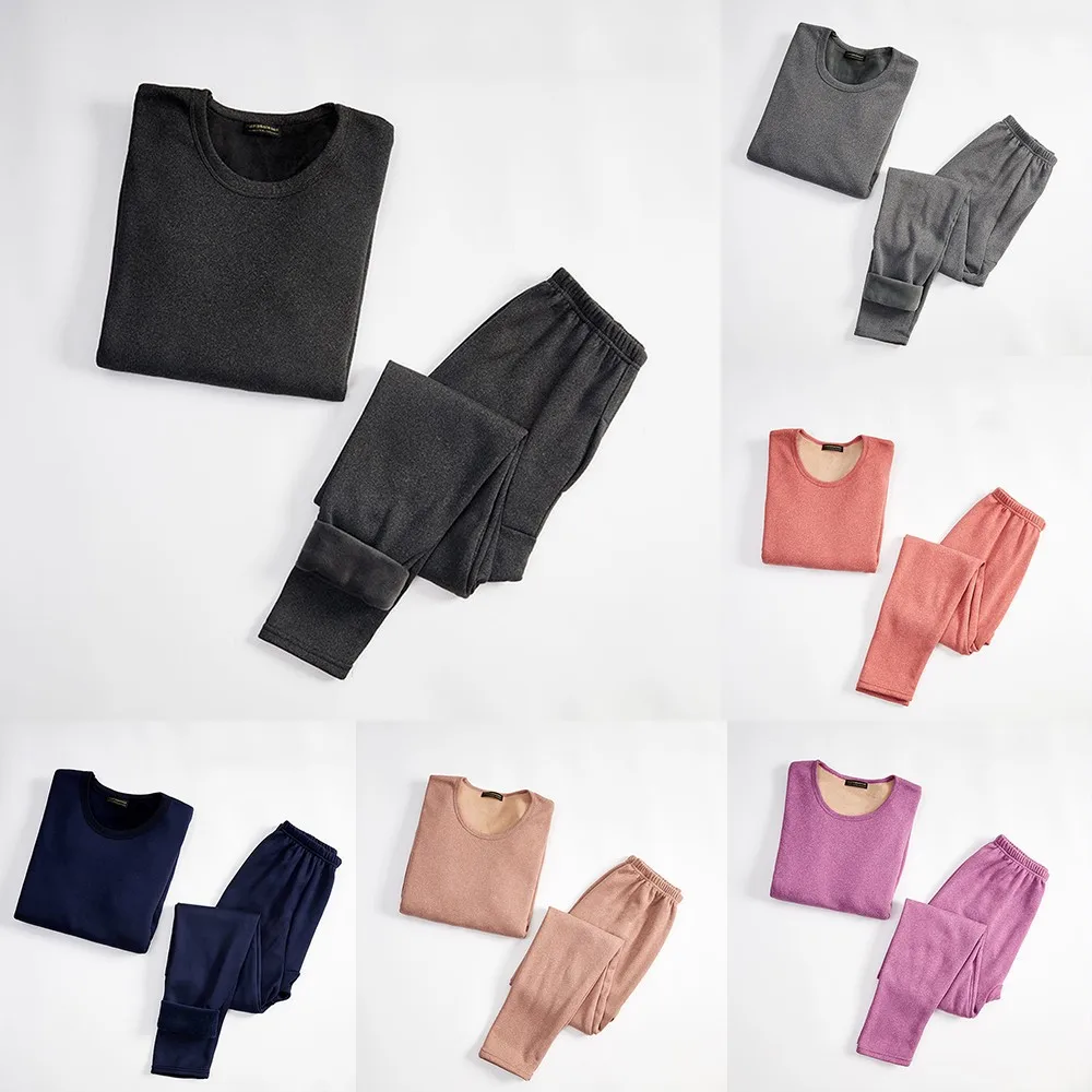 

Fashion Men Women Winter Plus Velvet Thickening Men'sThermal Underwear Suit Middle-aged And Elderly Autumn Clothes Long Trousers