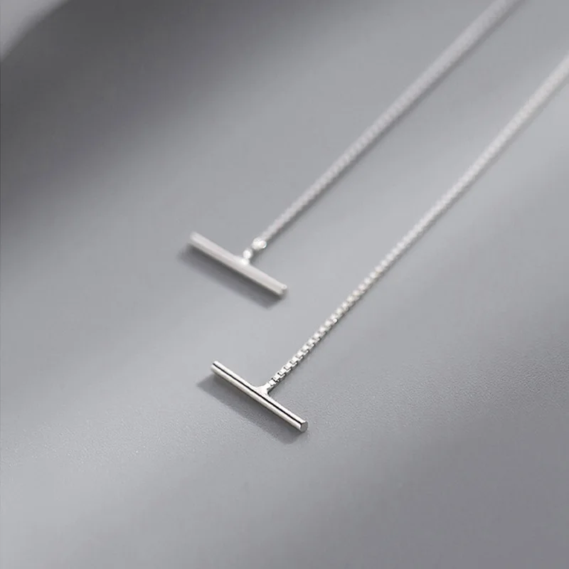 

2021 Fashion Minimalist Long Earring Silver Color Simple Tassel Chain Statement Drop Earrings Women Korea Ear Line Jewelry Gift