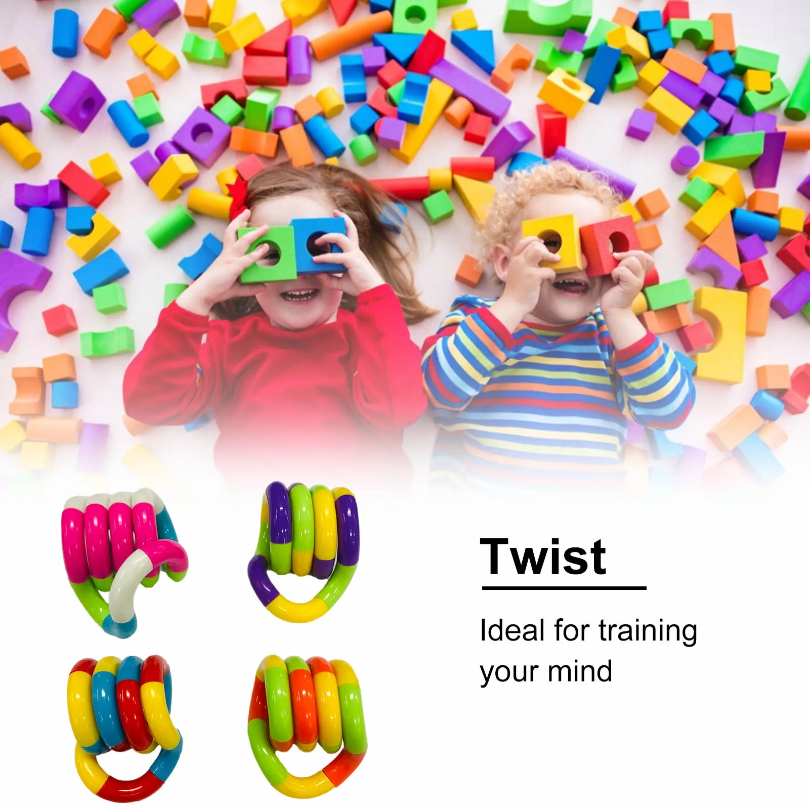

Pop 4PCS Twisted Ring Fidget Trick Rope Creative DIY Winding Leisure Education Stress Relief For Kid Toy