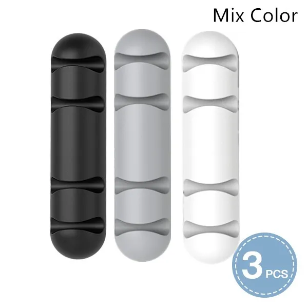 3PC Mix Color ACCEZZ 4 отверстия USB Кабельный органайзер Winder управление зажимы офис Настольный Телефон держатель для наушников Мышь Клавиатура провода Шнур Winder - Цвет: 3PC Mix Color