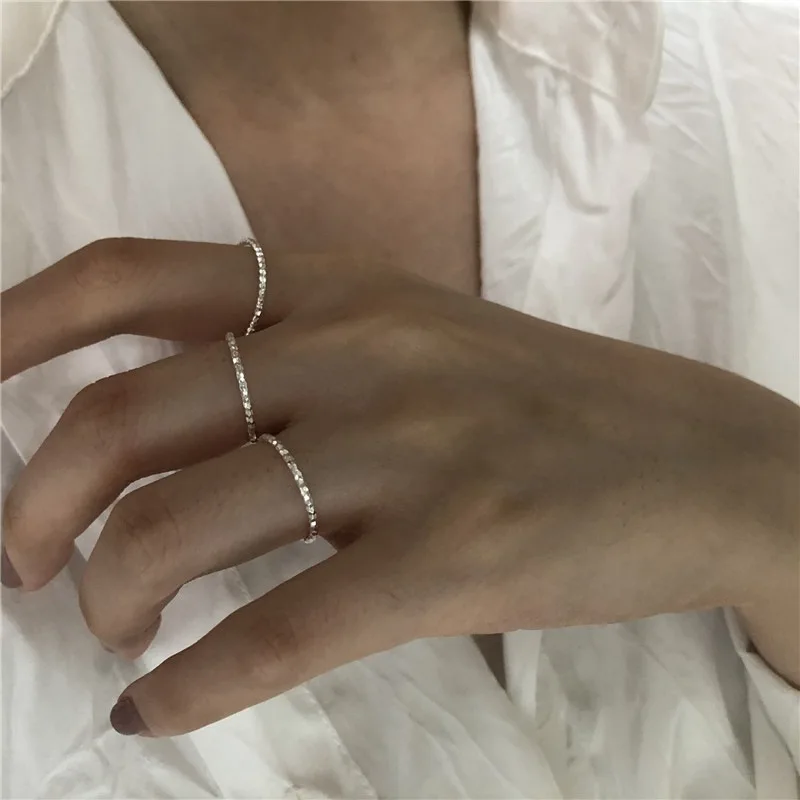 

Универсальное декоративное кольцо на палец из серебра 925 пробы для женщин кольцо в простом стиле со сверкающим блеском