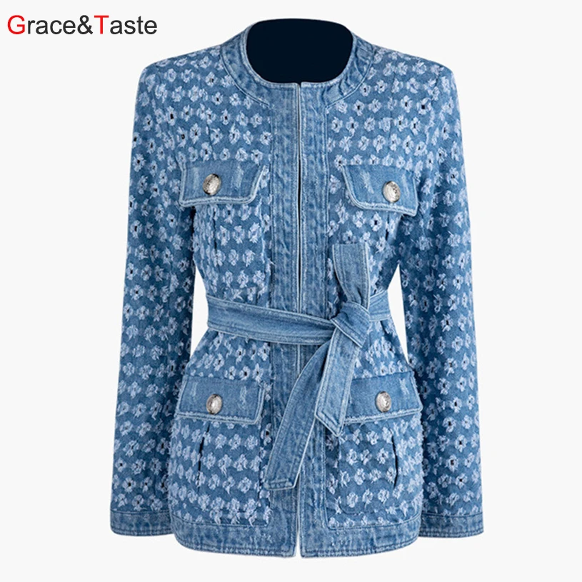 Grace & Taste модное пальто из органической кожи с металлическими пуговицами