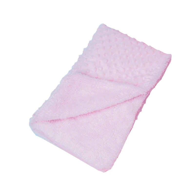 

Baby Receiving Blanket with Double Layer Dotted Backing Soft Stroller Swaddle Wrap Bath Towel Bedding for Kids Newborn