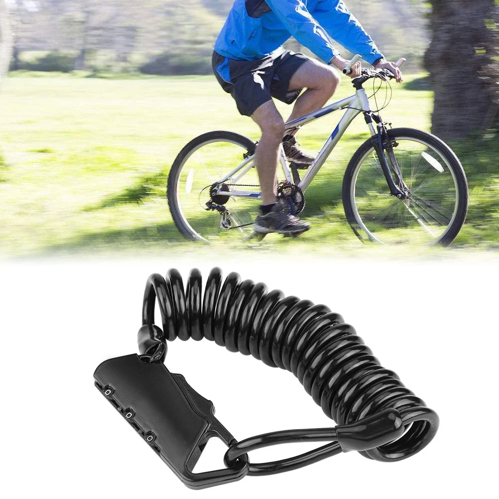 

Portable Universal Motorcycle Helmet Lock 3 Dial Combination Cable Code PIN Locking Carabiner For Motorbike Bicycle Luggage