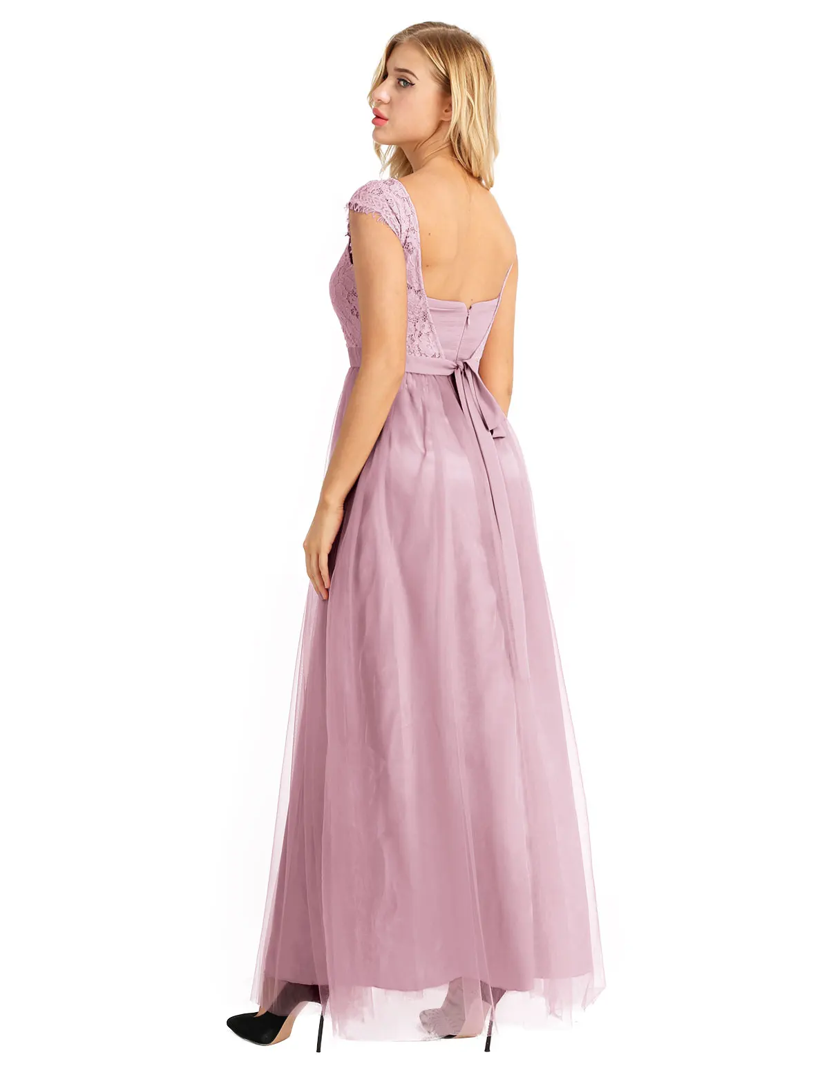 Элегантное женское длинное Тюлевое платье для взрослых женщин с рукавом